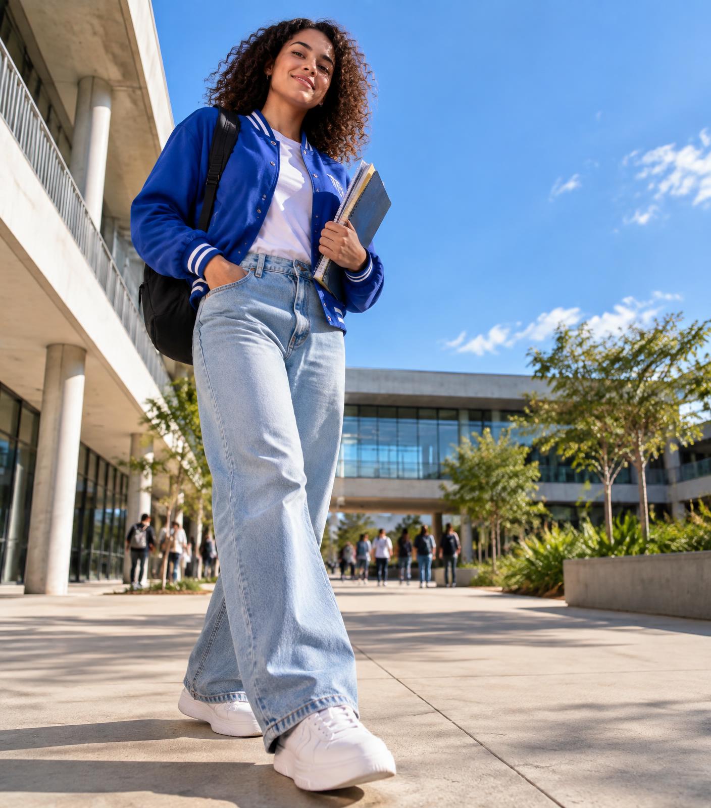 Estudante em ambiente universitário
